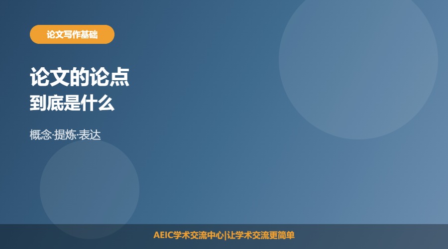 论文的论点是什么