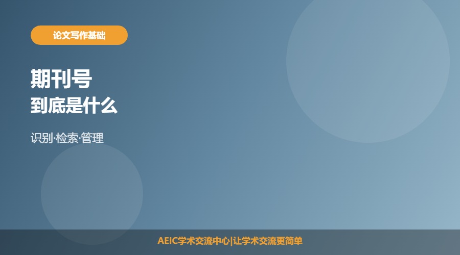 论文期刊号是什么