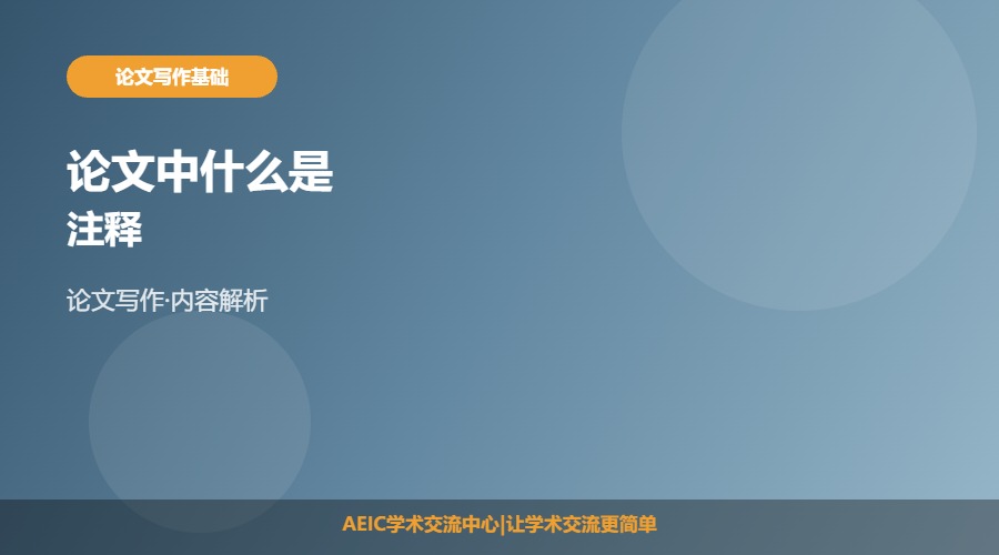 论文中什么是注释