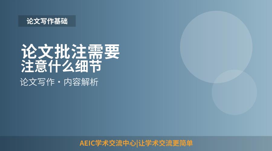 论文批注需要注意什么细节