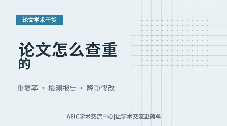 论文怎么查重的