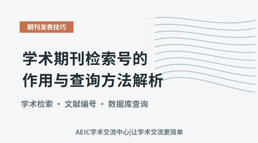 学术期刊检索号的作用与查询方法解析