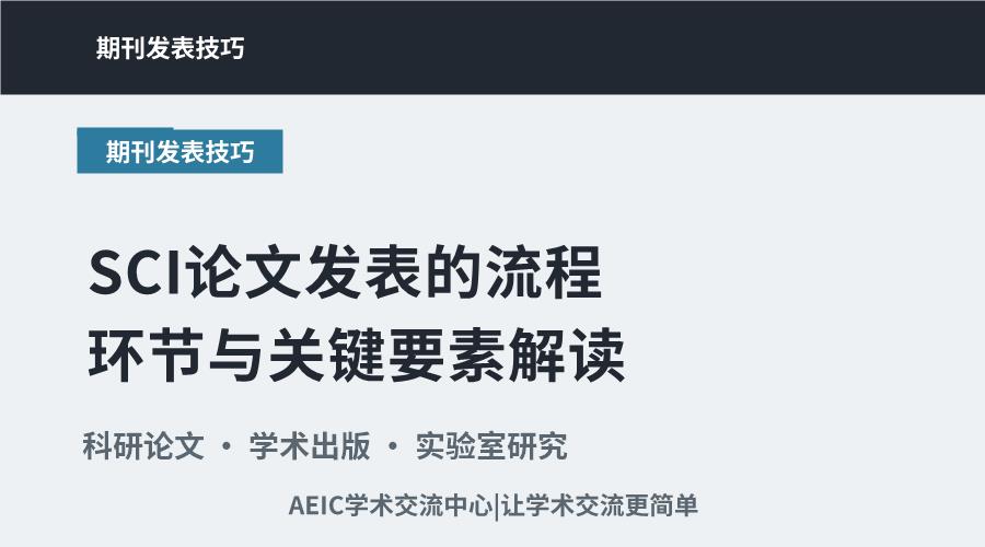 SCI论文发表的流程环节与关键要素解读