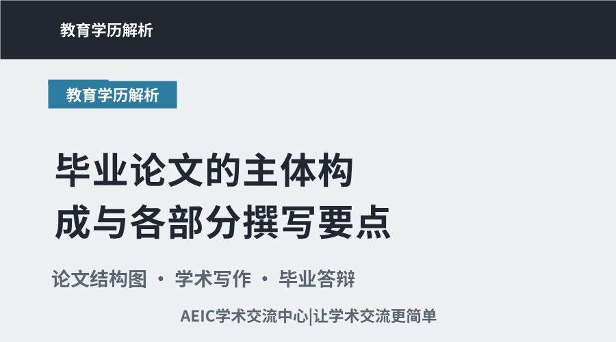 毕业论文的主体构成与各部分撰写要点