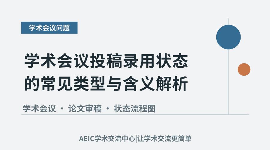 学术会议投稿录用状态的常见类型与含义解析