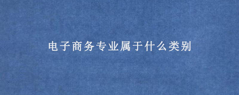 电子商务专业属于什么类别