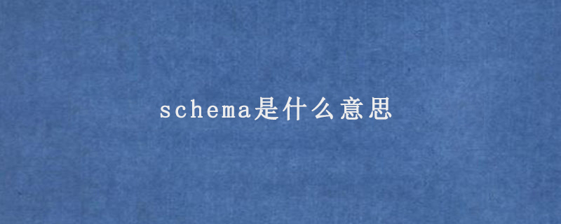 schema是什么意思