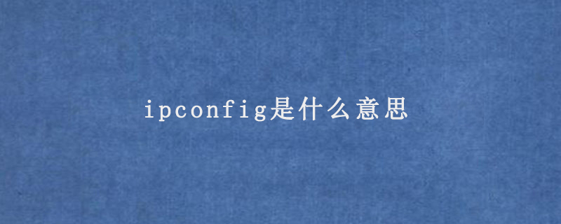 ipconfig是什么意思