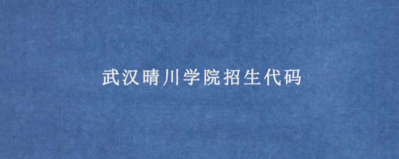 武汉晴川学院招生代码