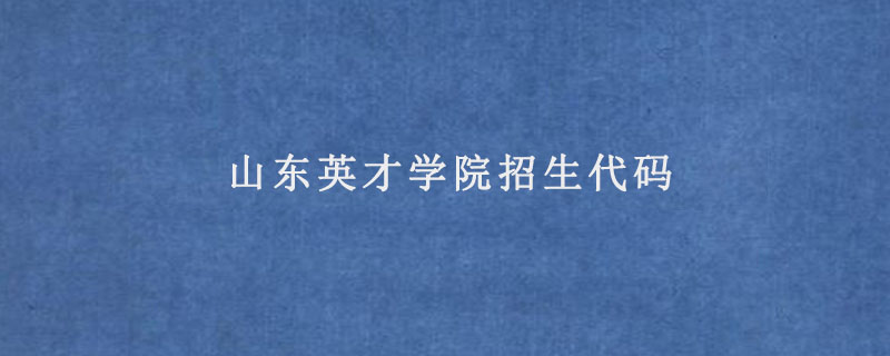 山东英才学院招生代码