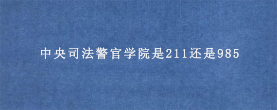 中央司法警官学院是211还是985