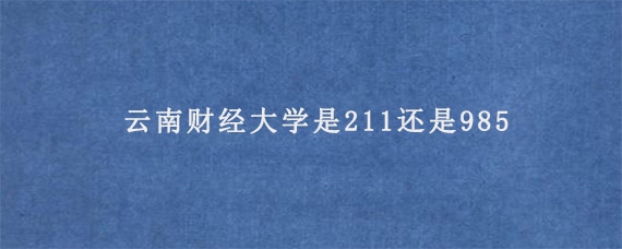 云南财经大学是211还是985