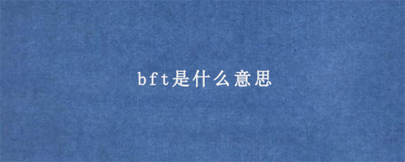 bft是什么意思