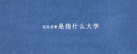 unsw是指什么大学