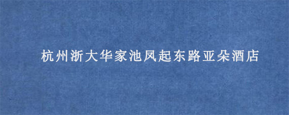 杭州浙大华家池凤起东路亚朵酒店