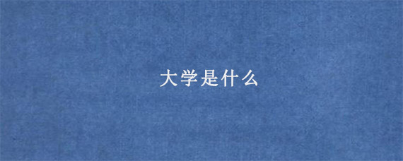 大学是什么