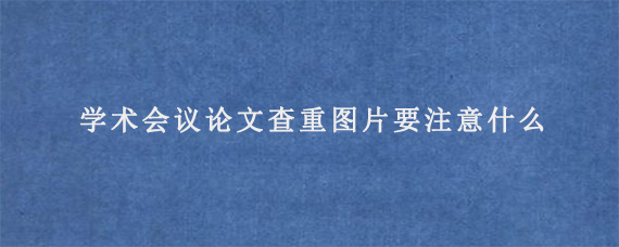 IEEE学术会议论文查重图片要注意什么?