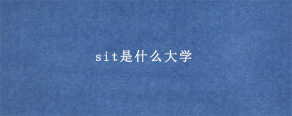 sit是什么大学