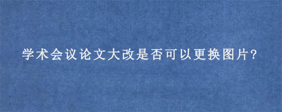 学术会议论文大改是否可以更换图片?