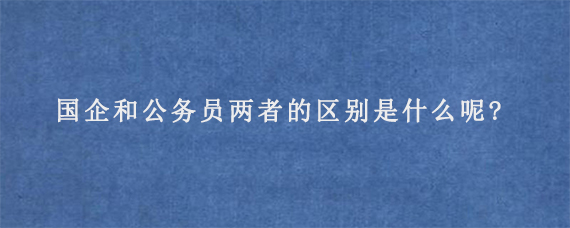 国企和公务员两者的区别是什么呢?