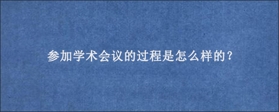 参加学术会议的过程是怎么样的？