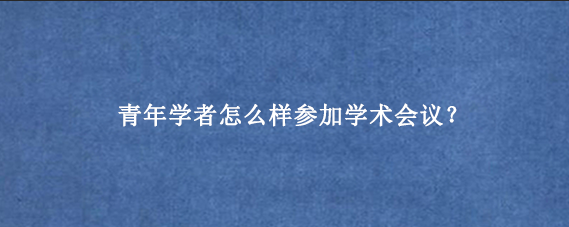 青年学者怎么样参加学术会议？