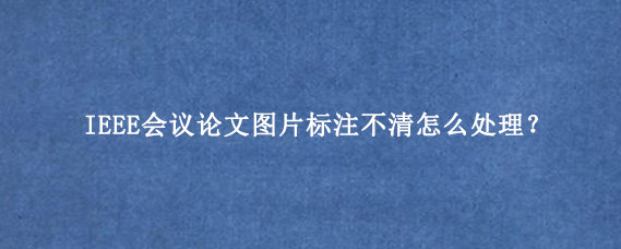 IEEE会议论文图片标注不清怎么处理？