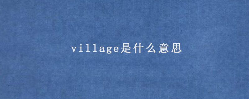 village是什么意思