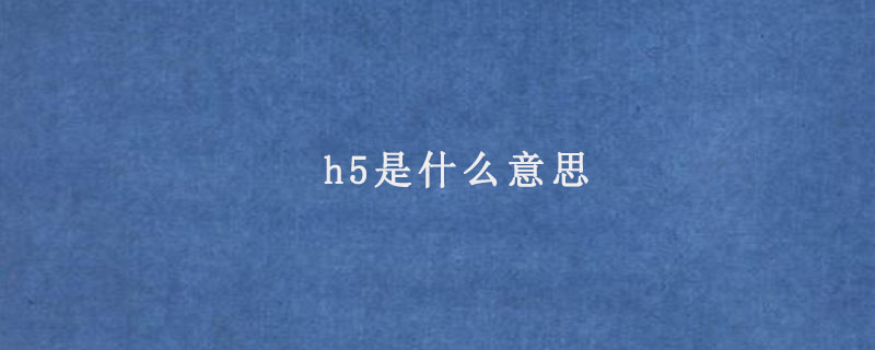 h5是什么意思